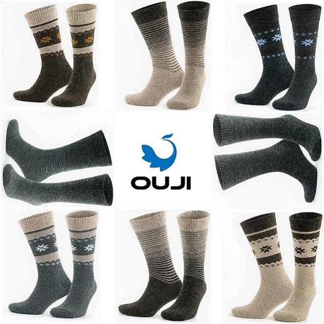Assorted Styles of Warm and Cozy Merino Wool Nordic Crew Socks