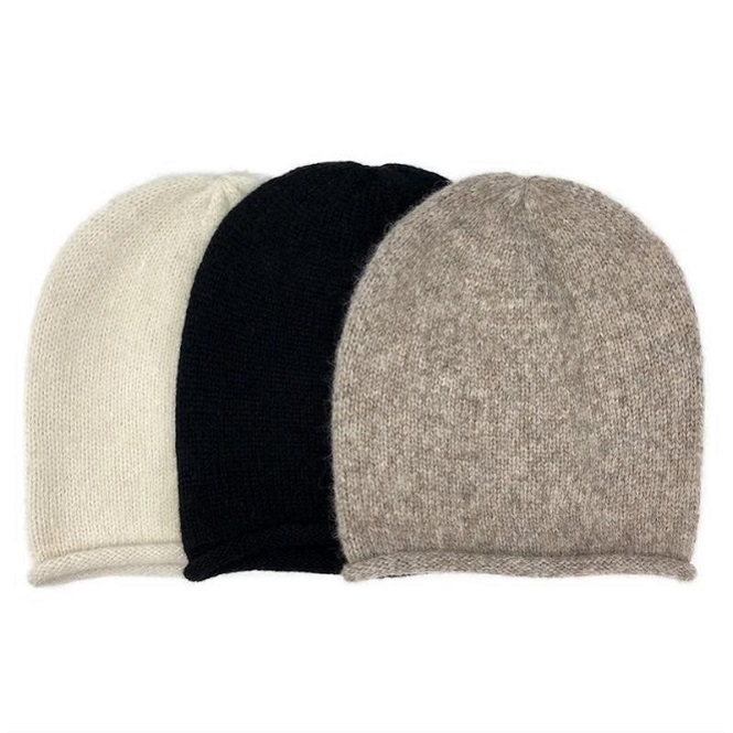 twist baby alpaca beanie hat